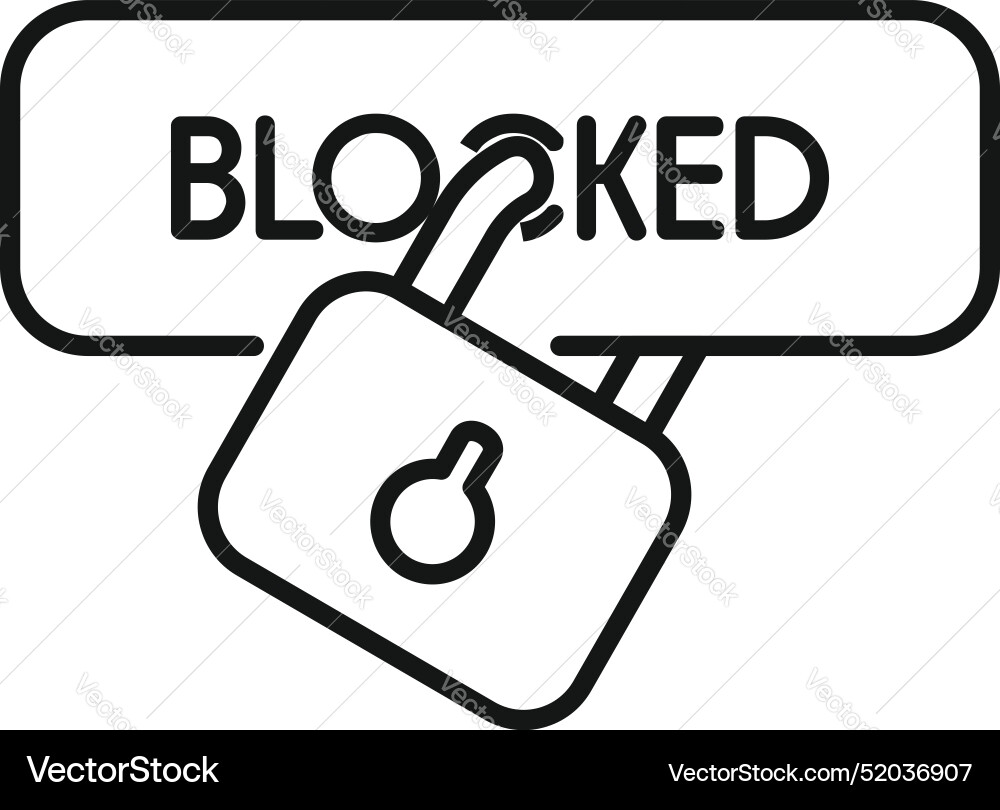 Simple padlock icon is locking access to a blocked Simple padlock icon is locking access to a blocked vector image