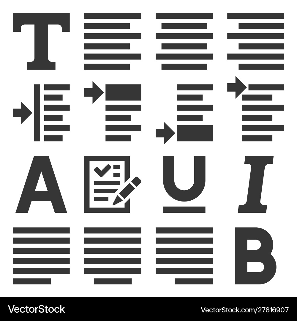 Text write and edit icons set vector image