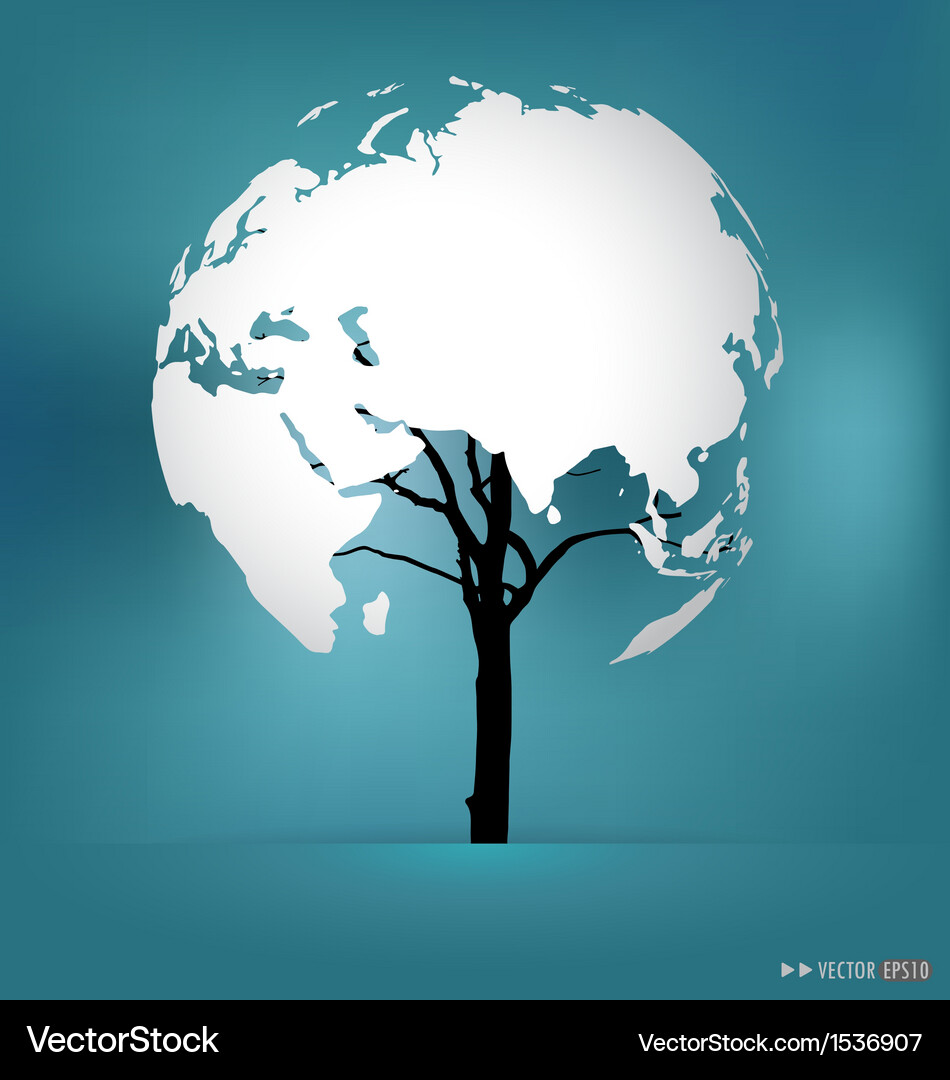 Tree shaped world map Vector Image