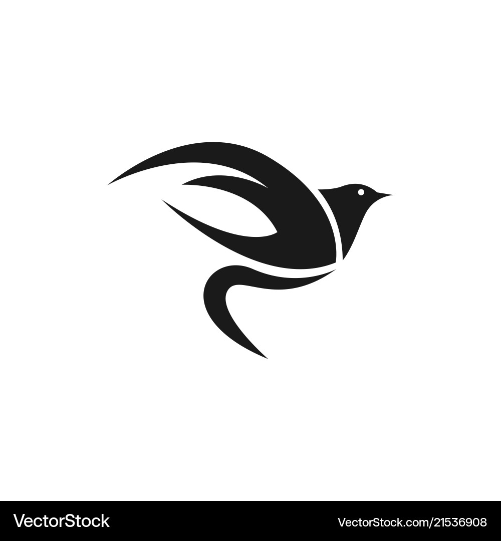 Bird flat logo template design vector image