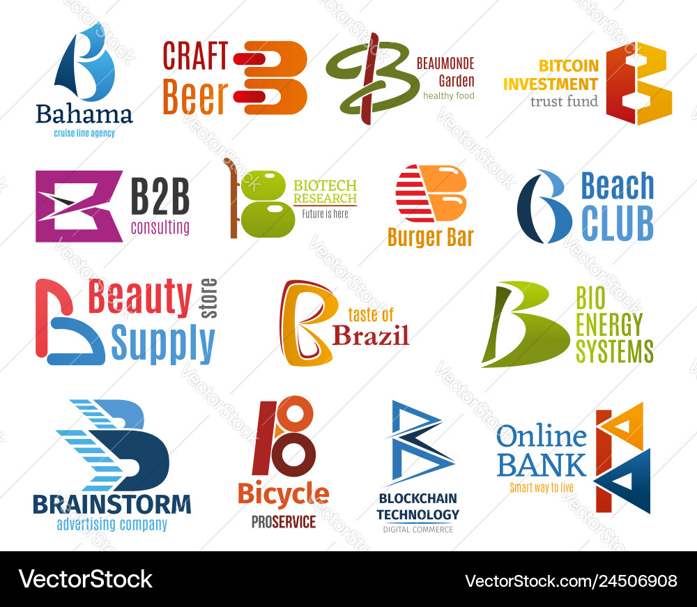 Business icons letter b corporate identity Business icons letter b corporate identity vector image