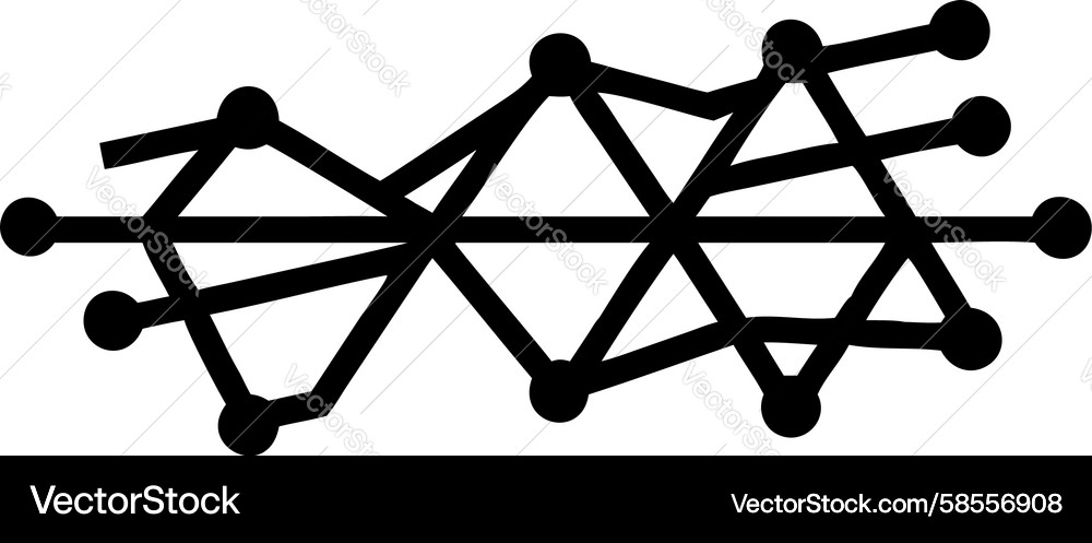 Complex Node Grid System Vector Image