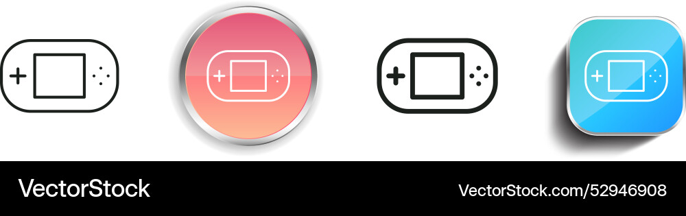 Console icon thin linear regular and button style Vector Image