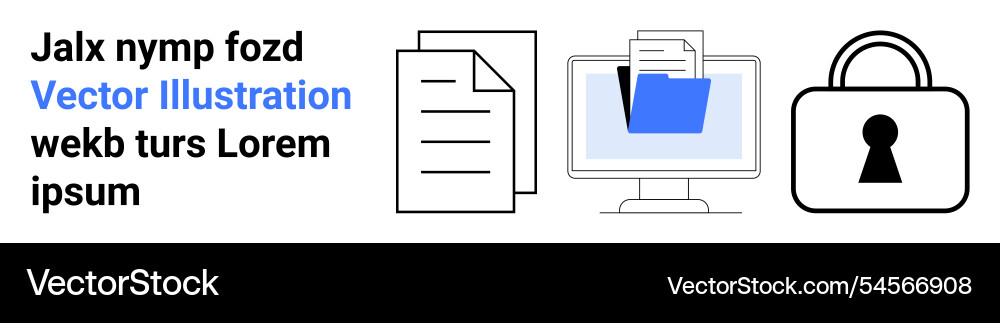Digital document management and data security Digital document management and data security vector image