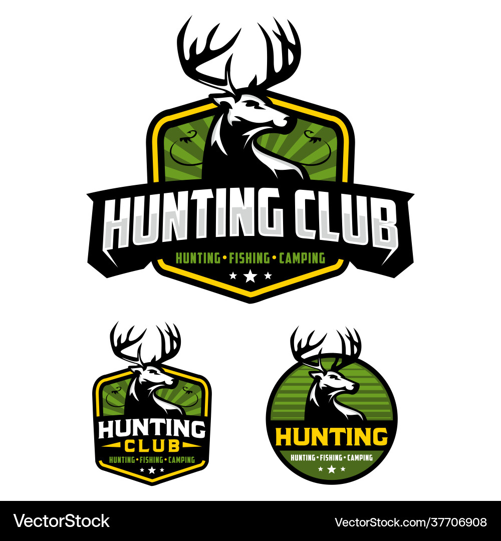 Hunting Club Badge Logo Vector Image