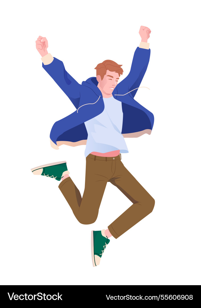 Man jumping in joy vector image