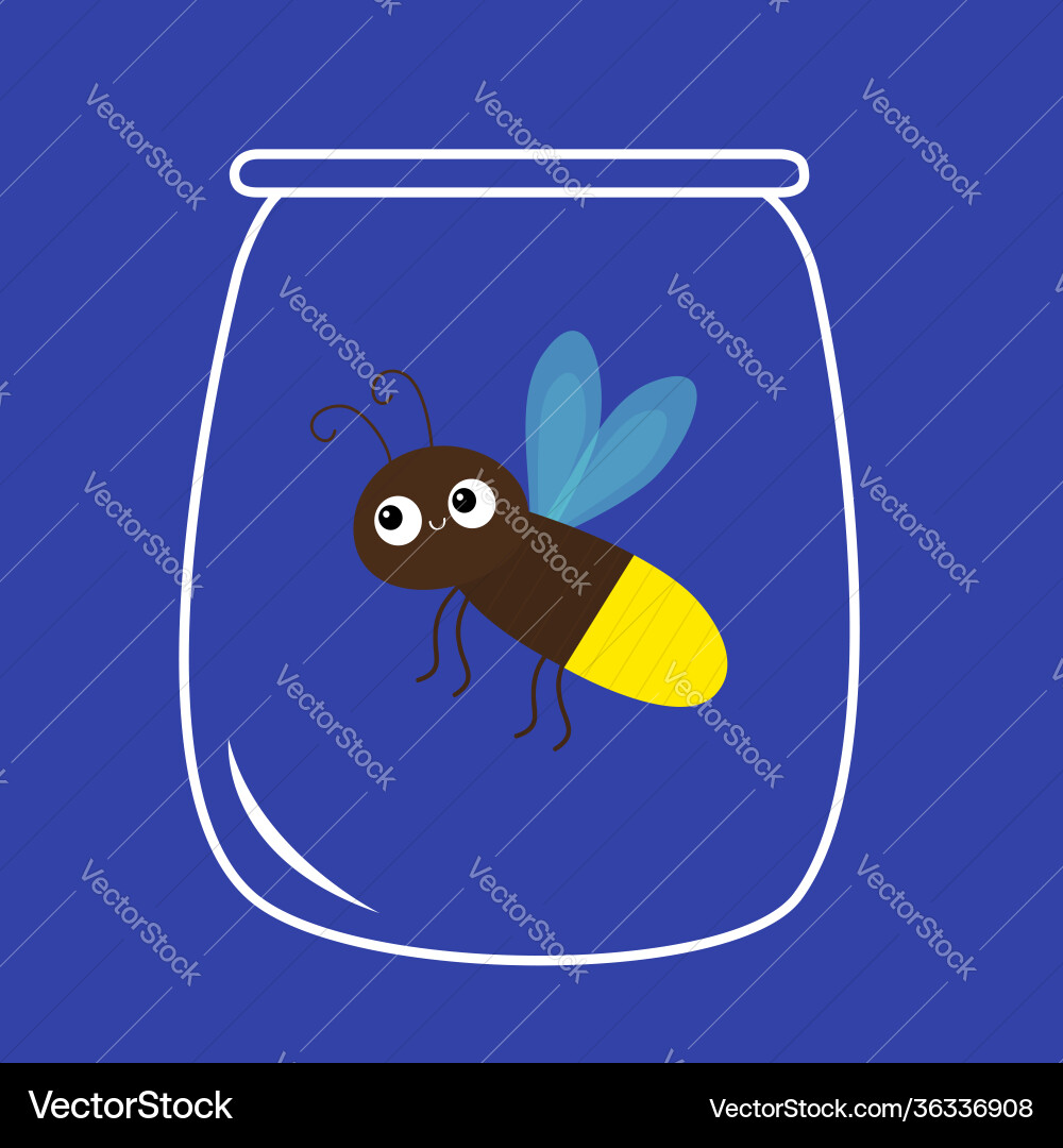 Niedlich Firefly Jar Cartoon Vektorbild