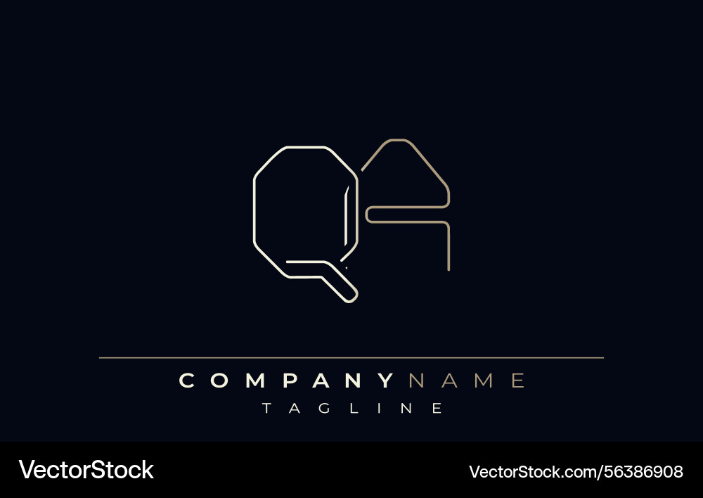 Qa abstract line style logo vector image