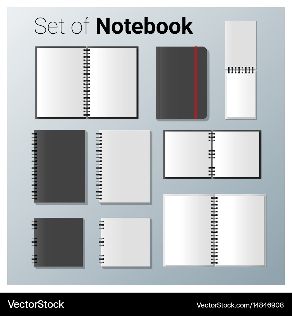 Realistic Notebook Set Vector Image