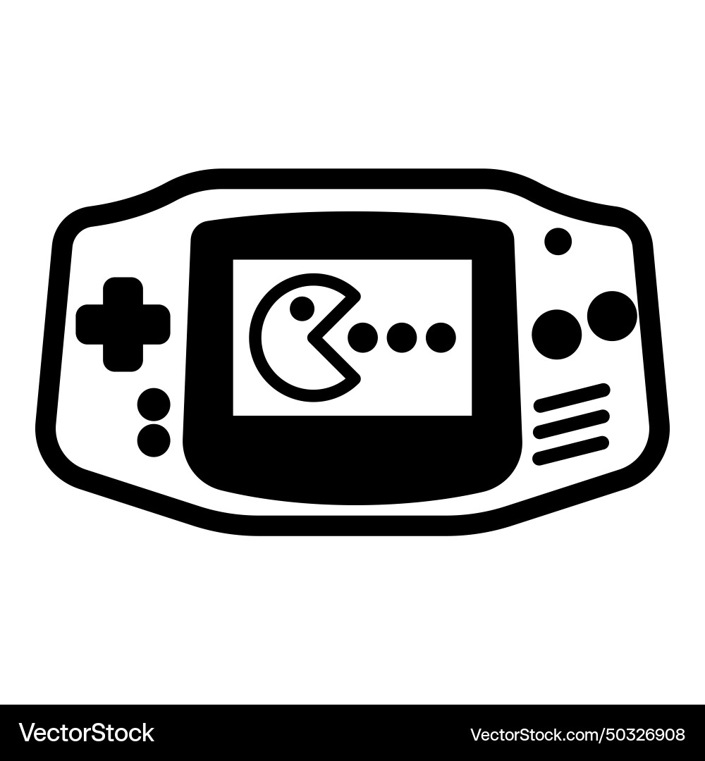 Retro handheld console game flat icon isolated Retro handheld console game flat icon isolated Vector Image