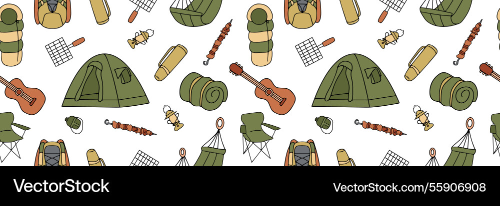 Seamless pattern of picnic and bbq elements Seamless pattern of picnic and bbq elements vector image