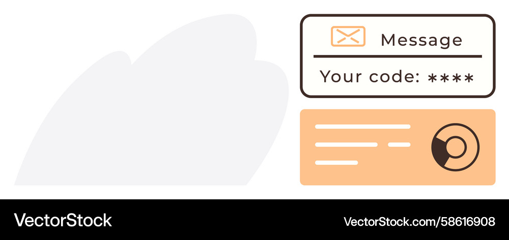 Secure authentication via verification code sent Secure authentication via verification code sent Vector Image