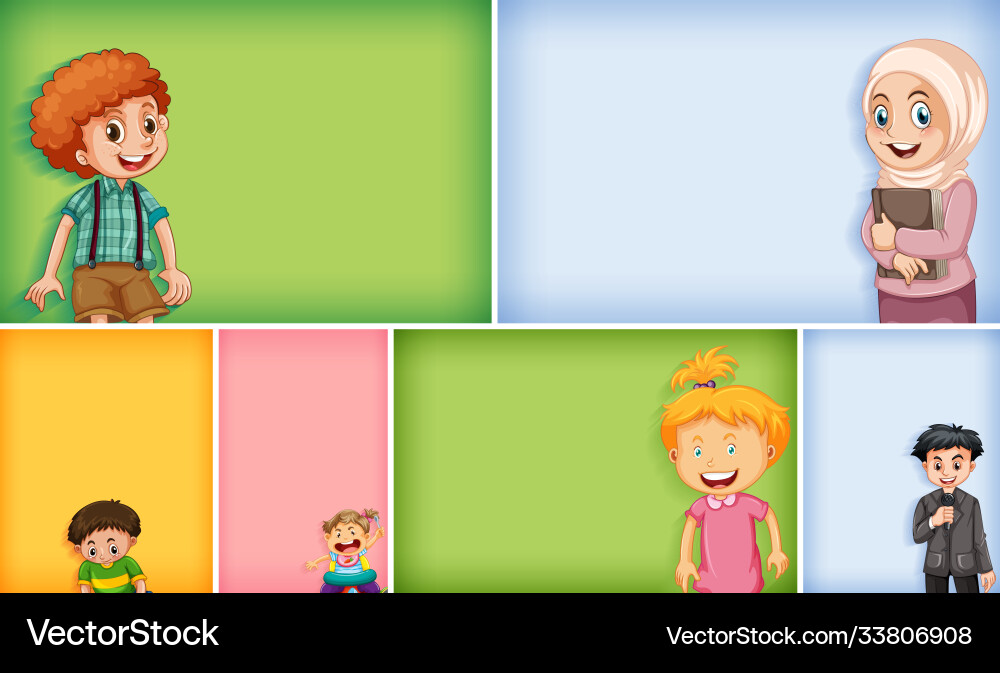 Set different kid characters Vector Image