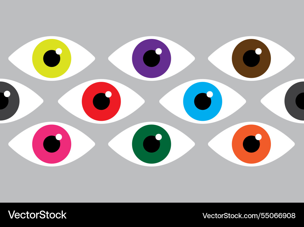 Simple eyes of different color seamless pattern Vector Image