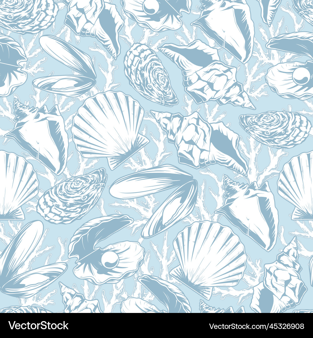 Underwater Seashell Pattern vector image