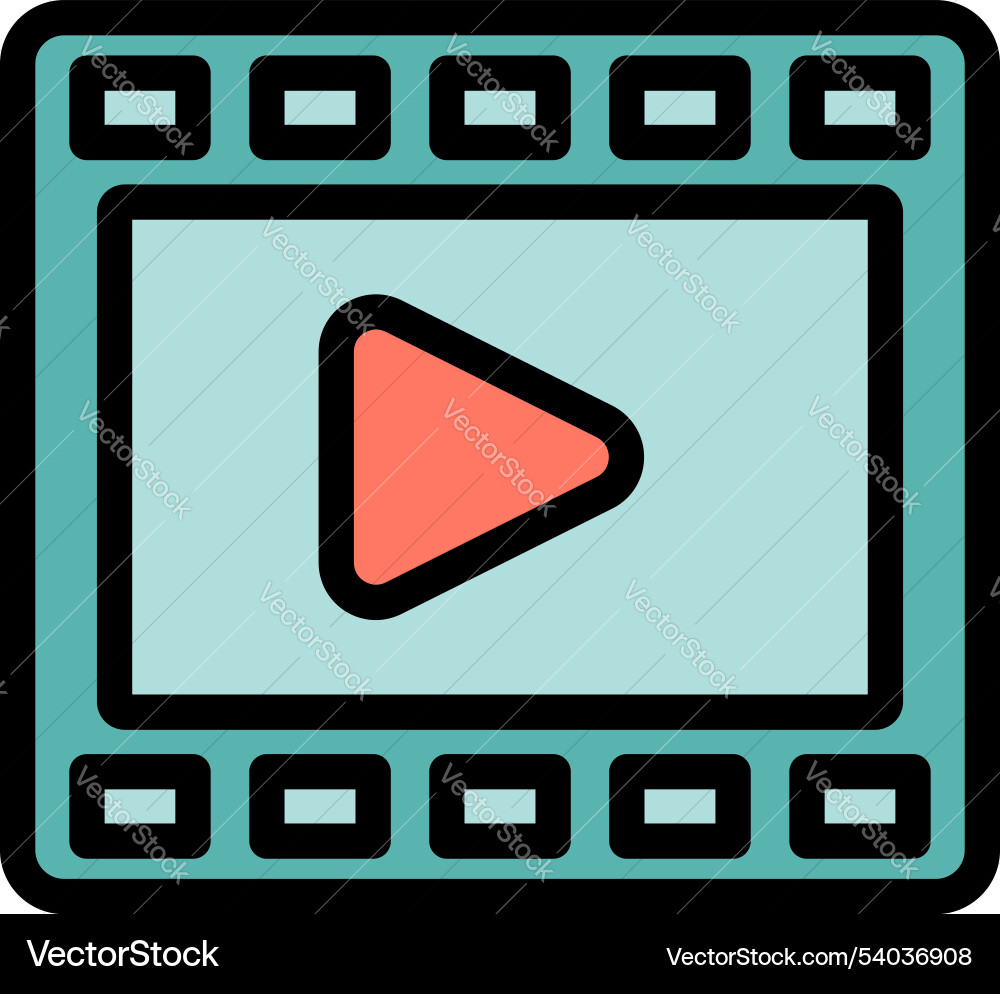 Video player app with play button showing Video player app with play button showing vector image