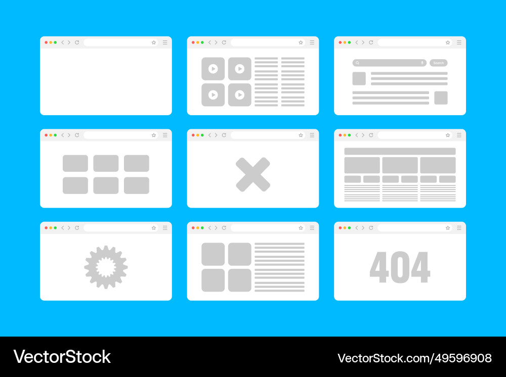 Web-Browser-Fensterseiten-Layout mit toolbar Web-Browser-Fensterseiten-Layout mit toolbar vektorbild