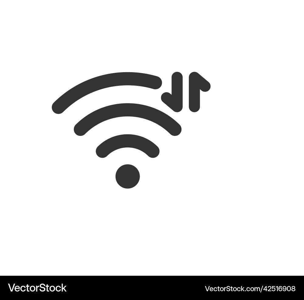 Wifi symbol and arrows icon exchanging data via Wifi symbol and arrows icon exchanging data via vector image