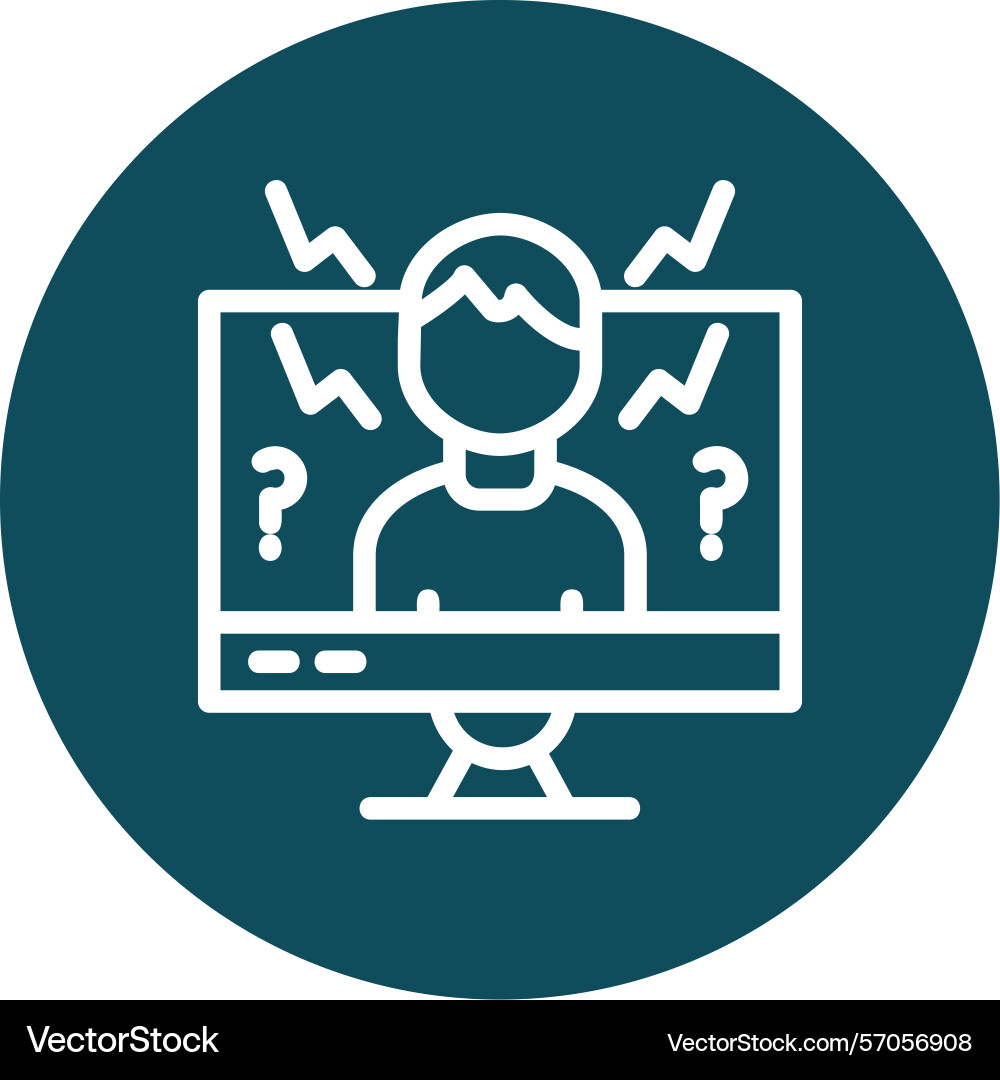 Worrying line circle style icon design Vector Image