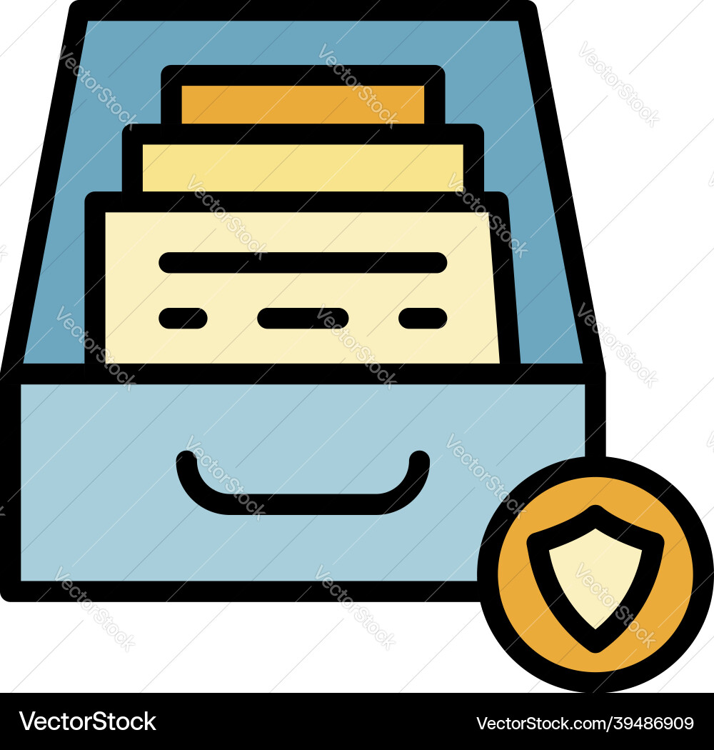 Archive box icon color outline Archive box icon color outline vector image