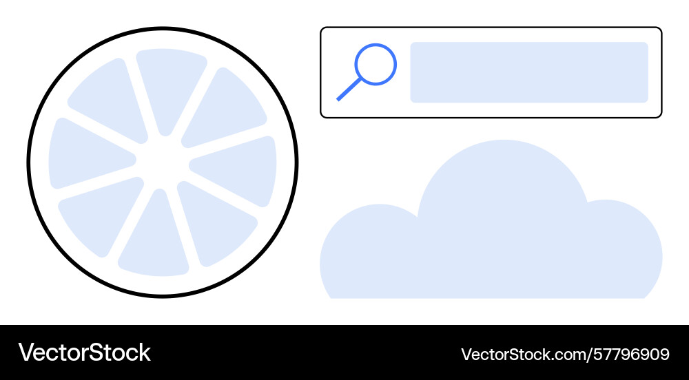 Cloud storage connection concept with search bar vector image