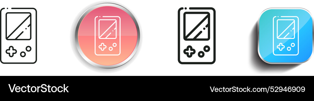 Console icon thin linear regular and button style vector image