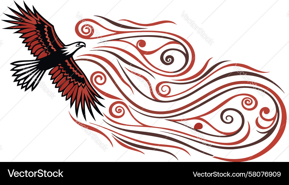 Dynamic Eagle with Flowing Lines Vector Image