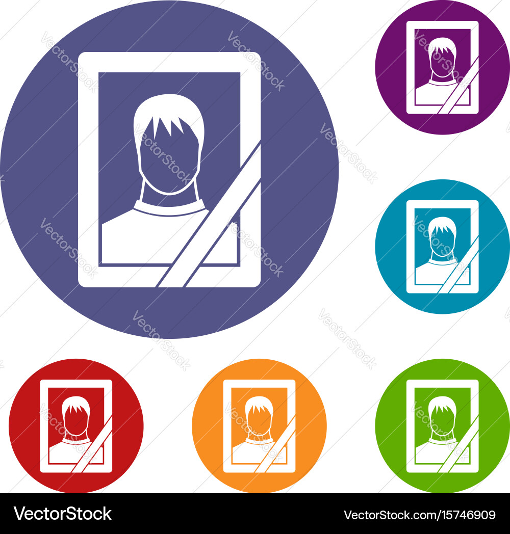 Memory portrait icons set Vector Image