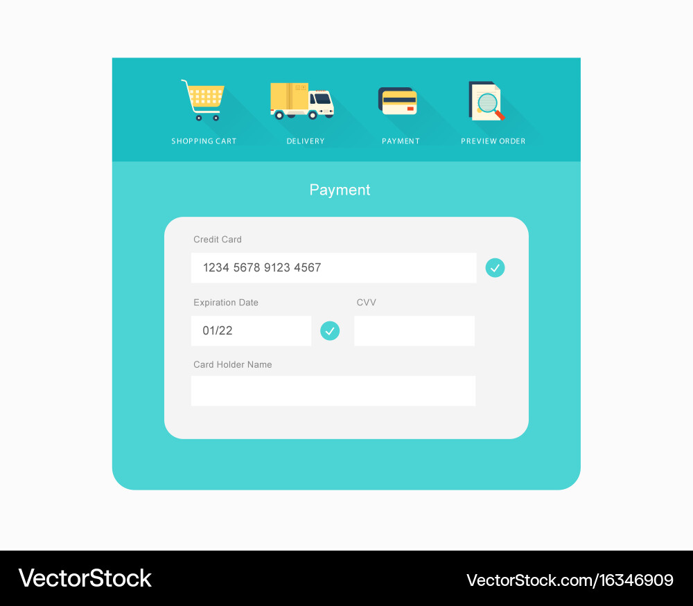 Minimalist Checkout UI vector image
