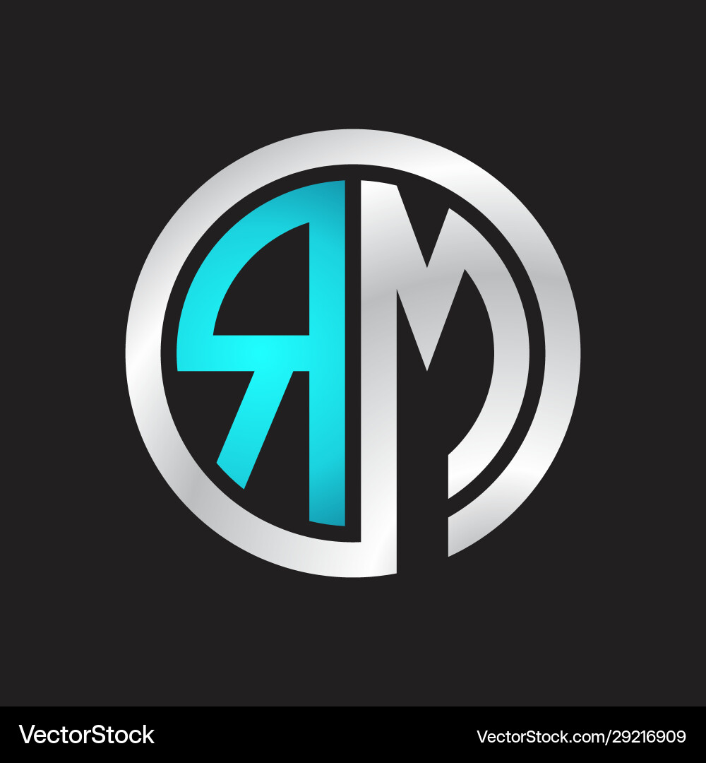 Rm initial logo linked circle monogram Vector Image