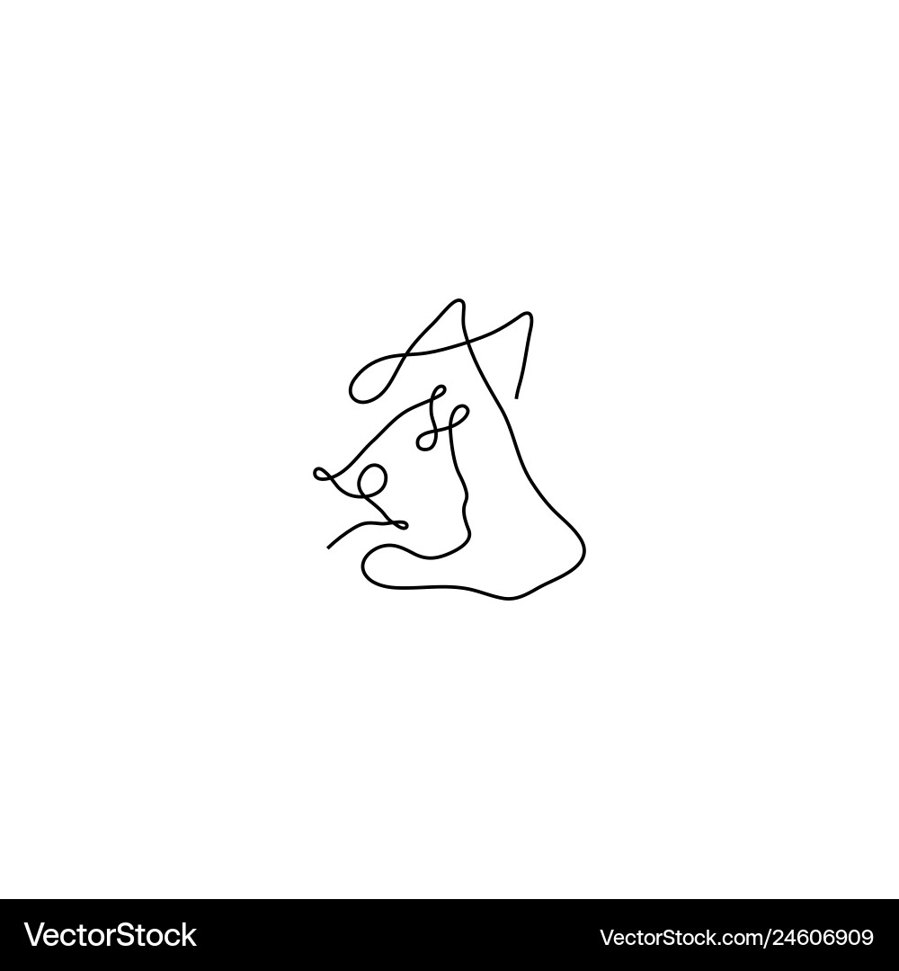 Single Line Animal Silhouettes vector image
