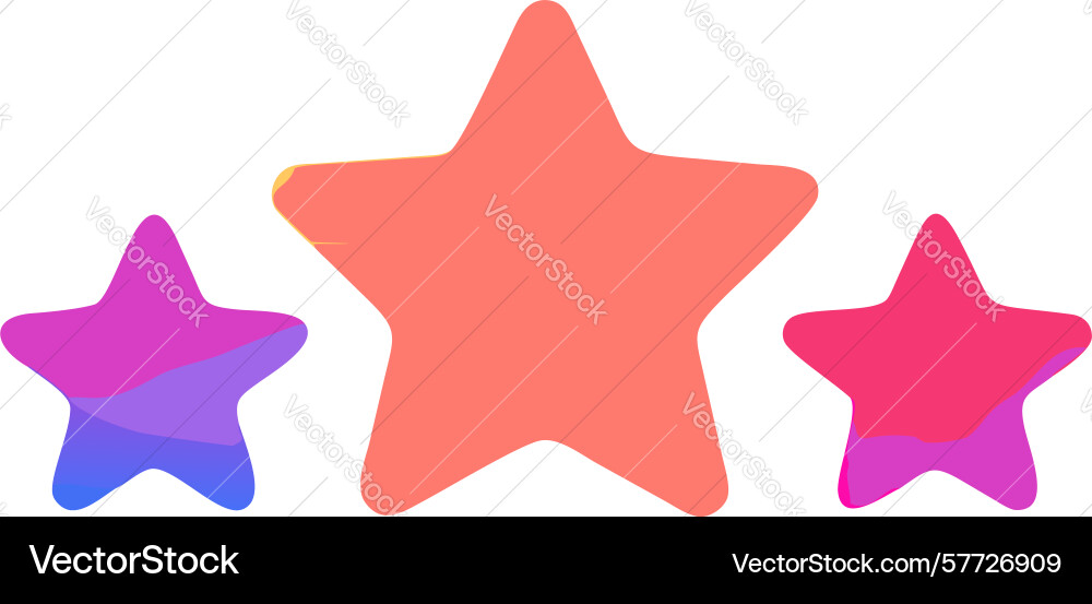 Three star rating icon with gradient colors vector image