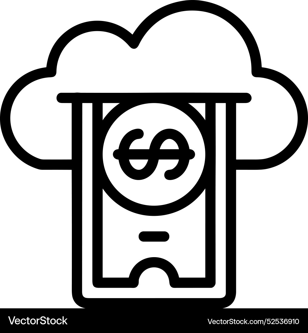 Cloud storage icon symbol image of the hosting Vector Image