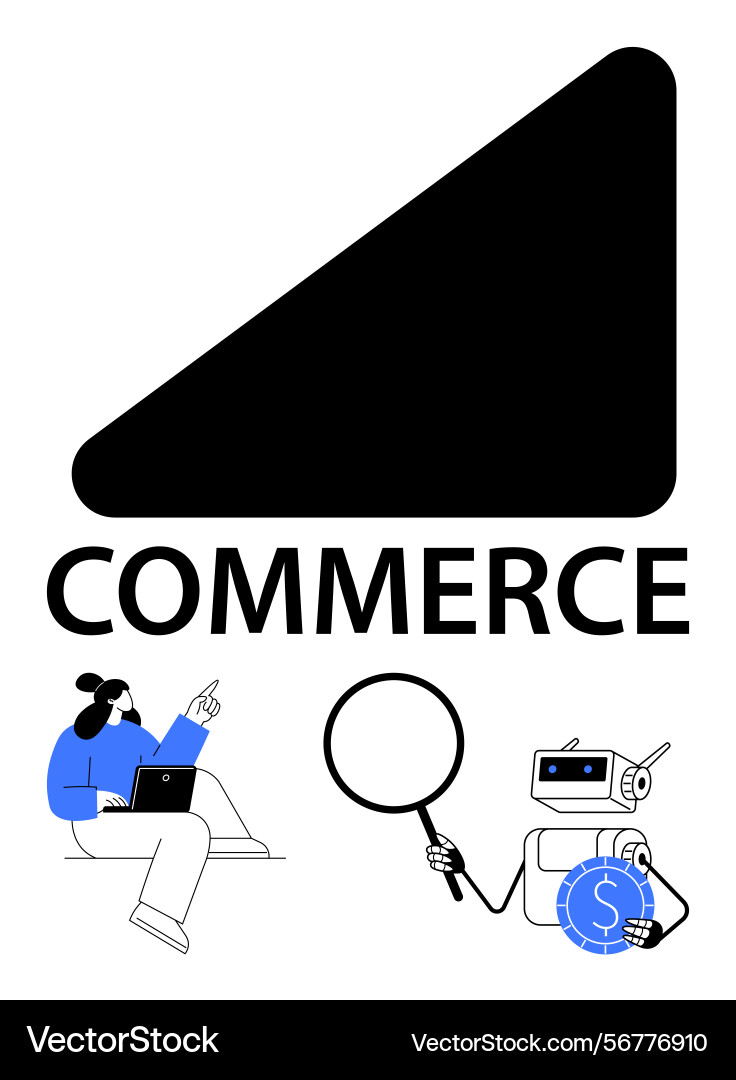 Digital commerce with ai automation data analysis Digital commerce with ai automation data analysis vector image