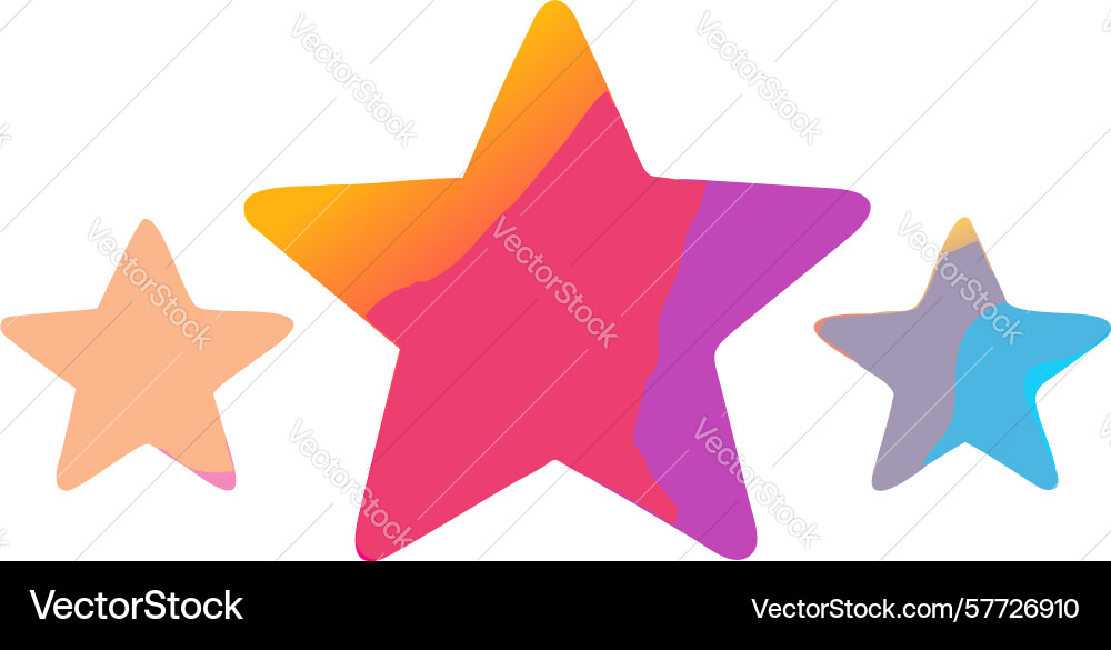 Dynamic star rating icon with gradient and motion vector image