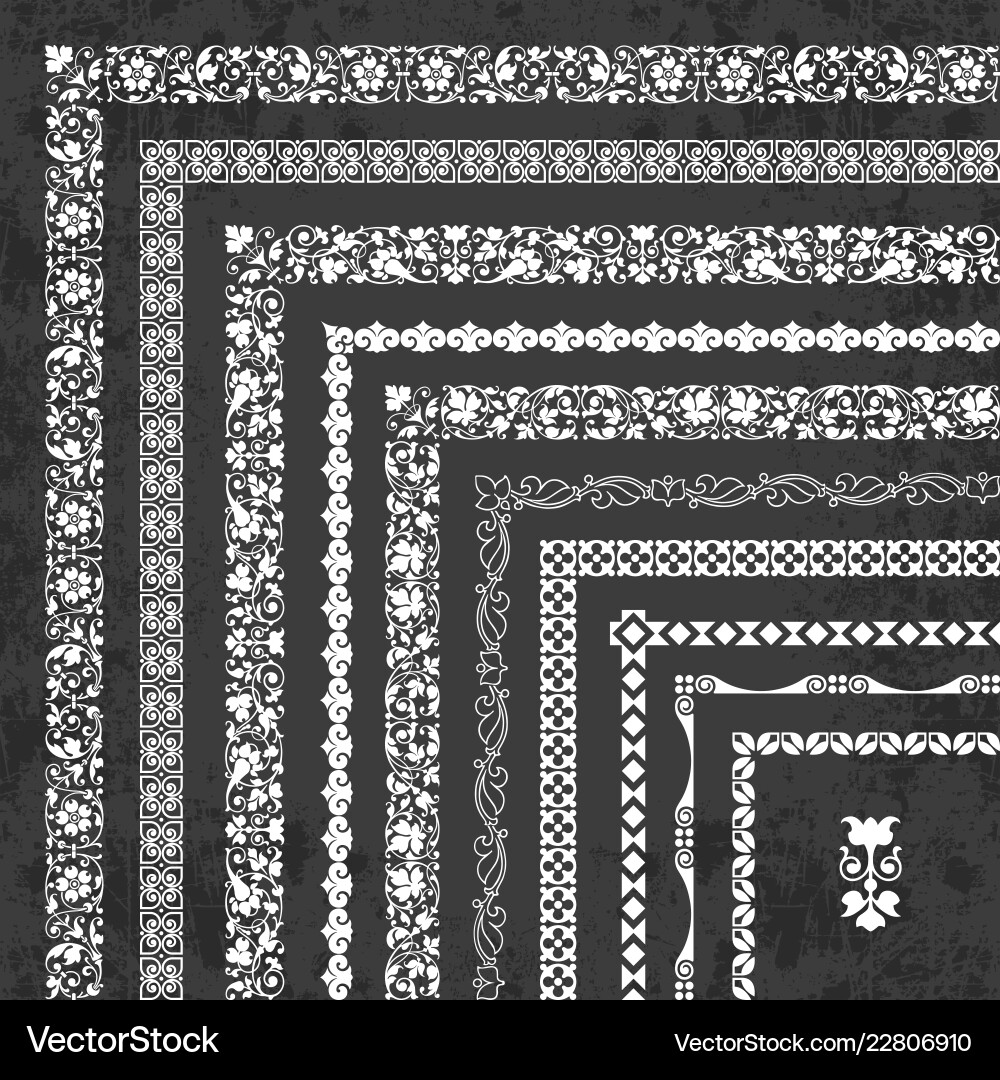 Elegant Chalkboard Border Collection Vector Image