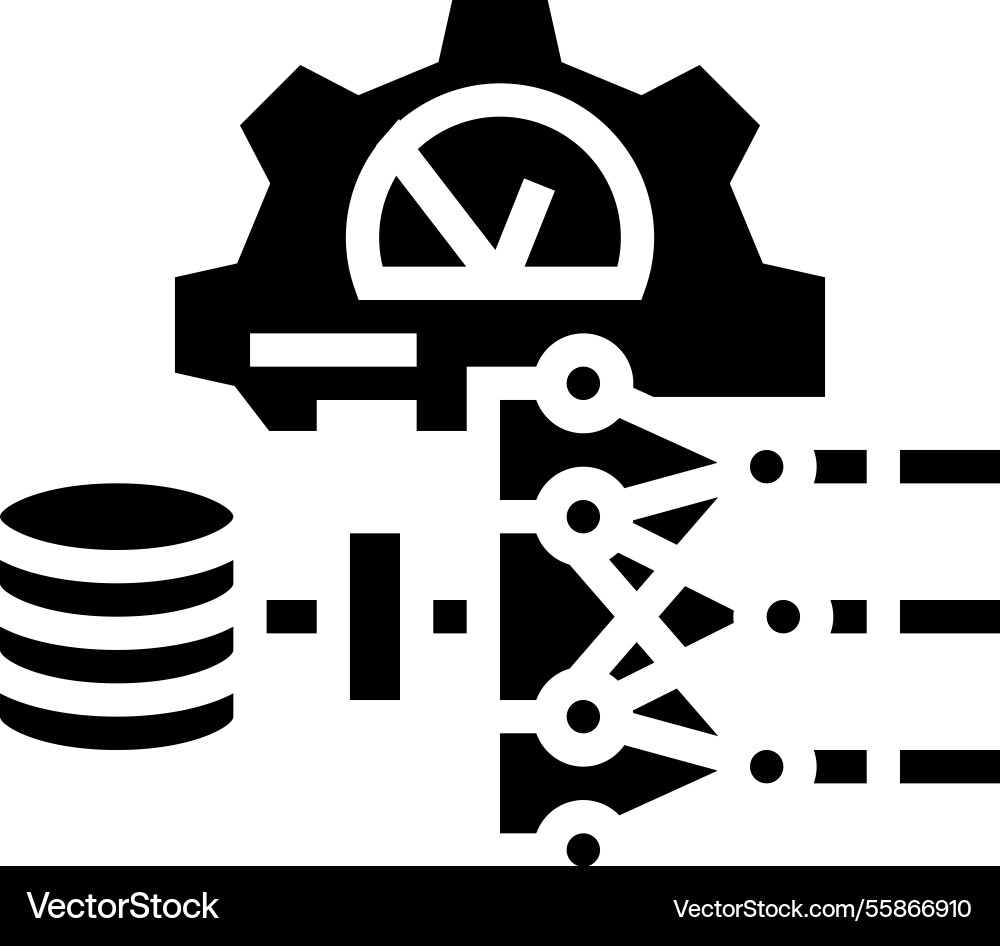 Hyperparameter tuning machine learning glyph icon Vector Image