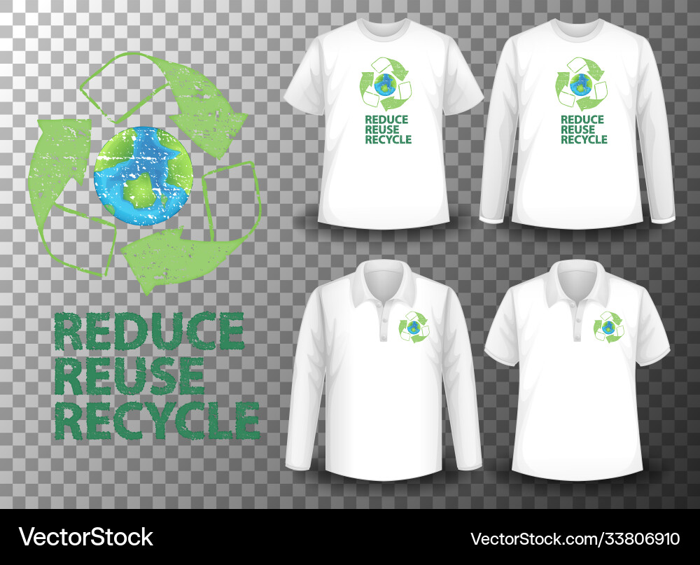 Reduce reuse and recycle logo with set Reduce reuse and recycle logo with set vector image