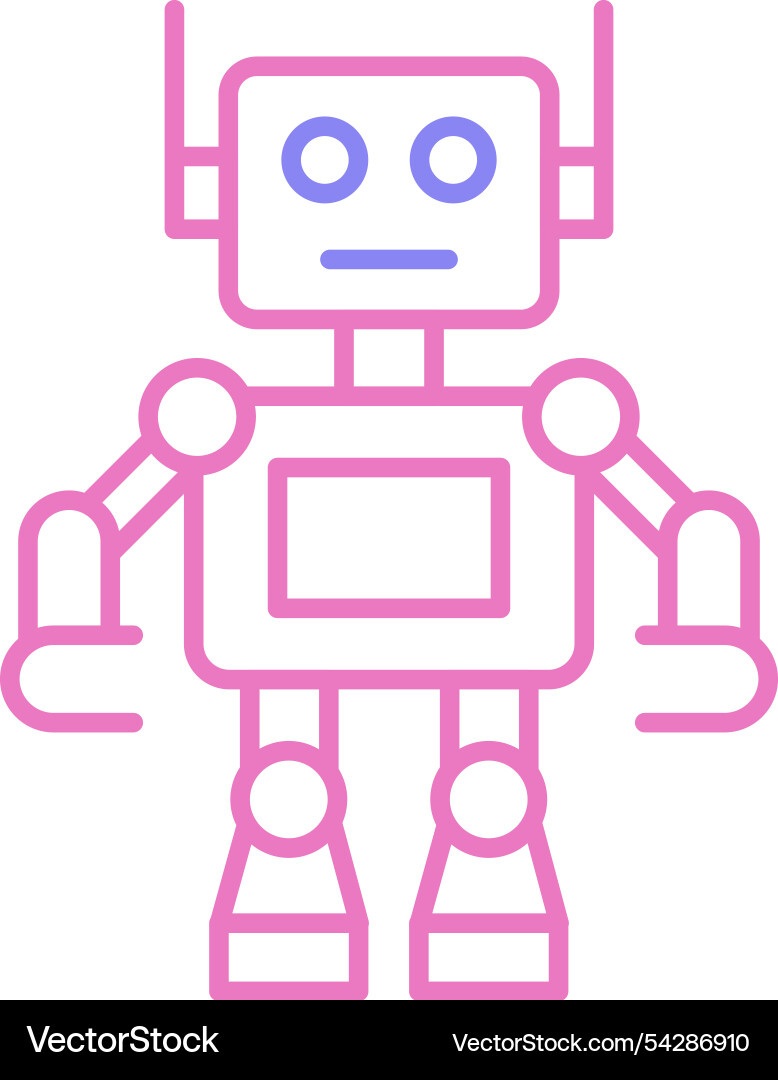 Robot line two colour icon Vector Image