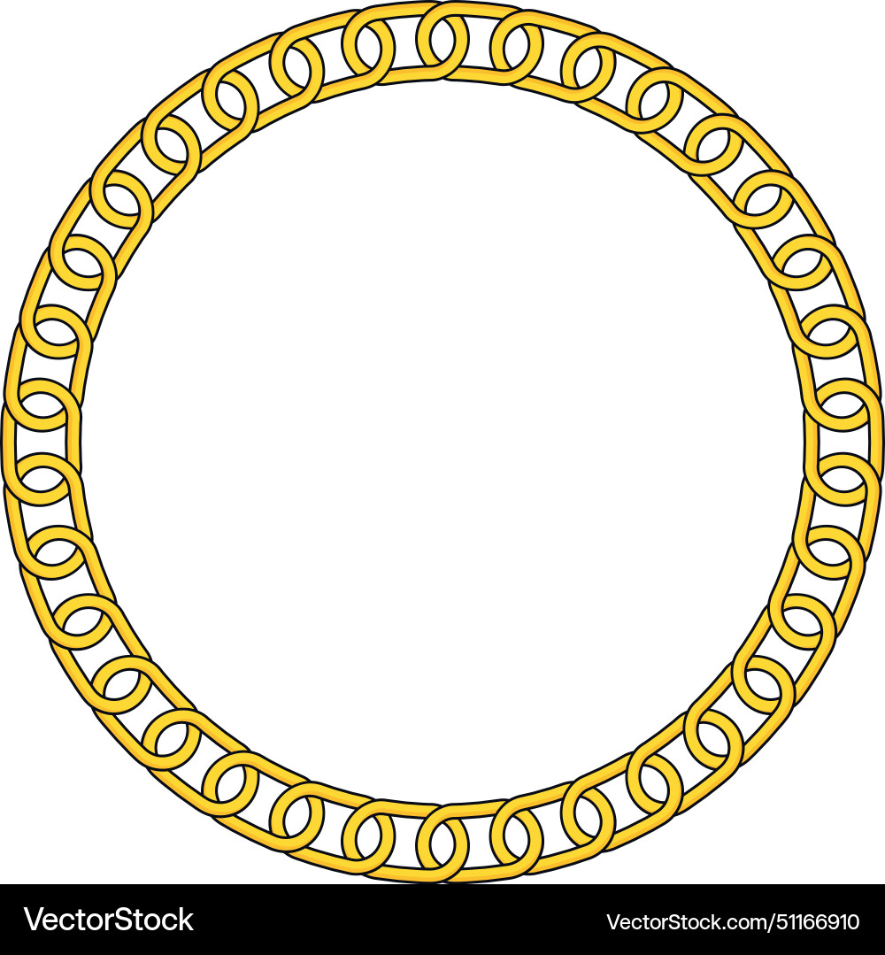 Round chain frame circle chains border boho Round chain frame circle chains border boho vector image