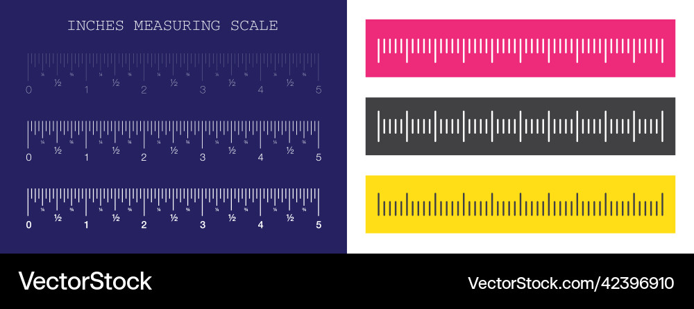 Ruler measuring scale markup for rulers Ruler measuring scale markup for rulers vector image