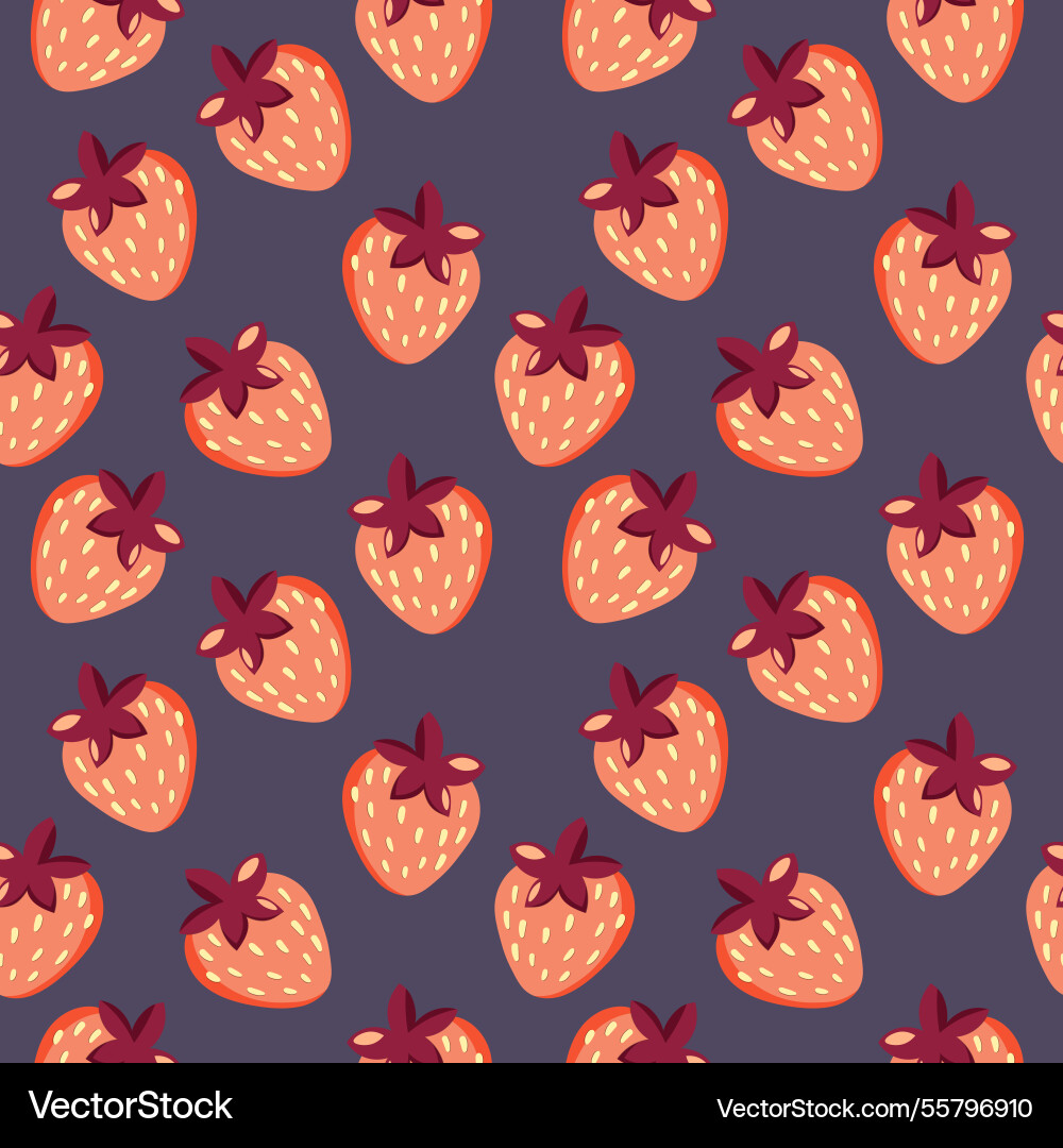 Seamless pattern with strawberry on color Seamless pattern with strawberry on color Vector Image