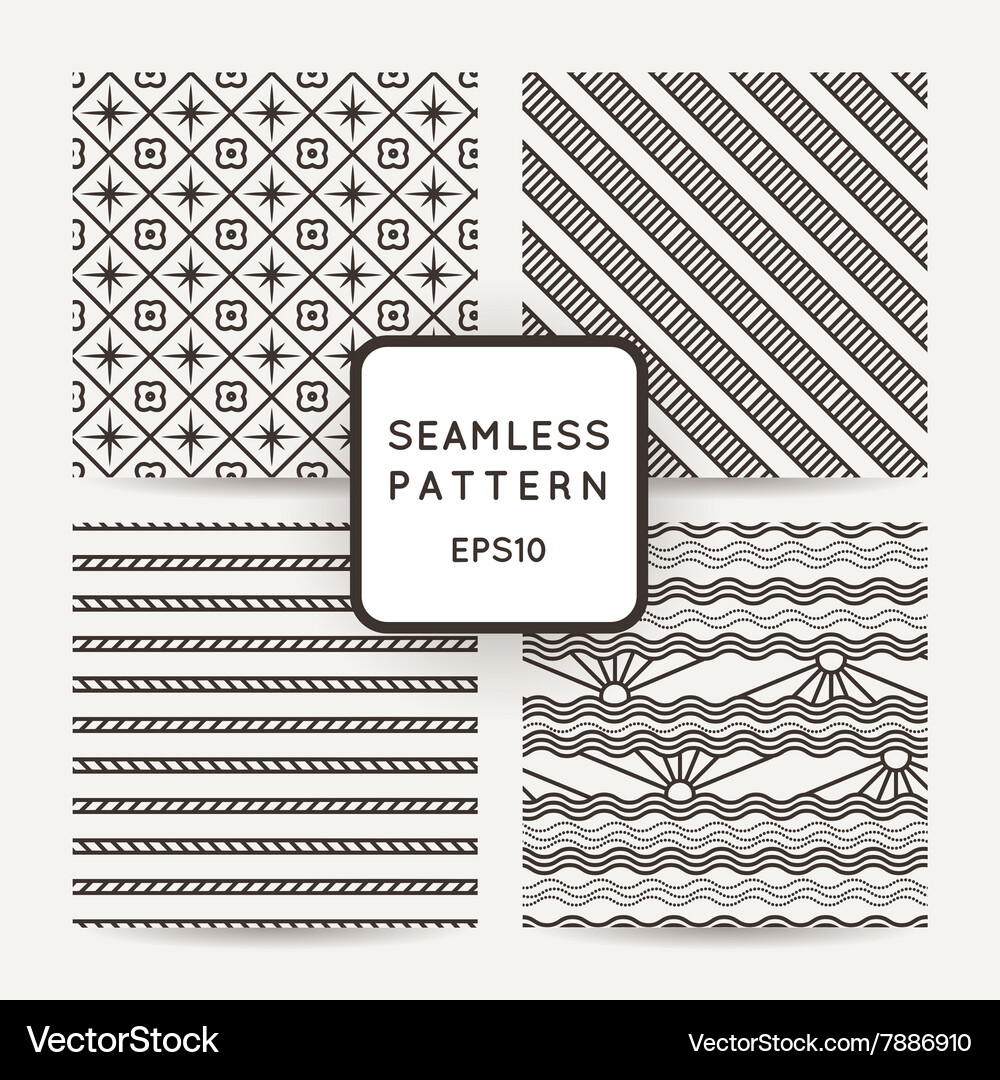 Set of seamless patterns with stripes Vector Image