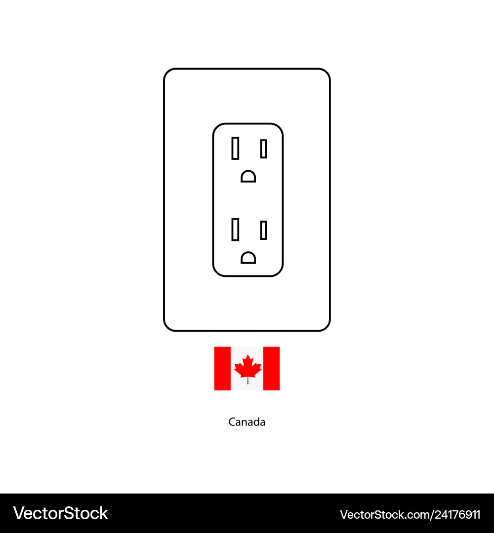 Electrical socket type b power plug and canada Vector Image