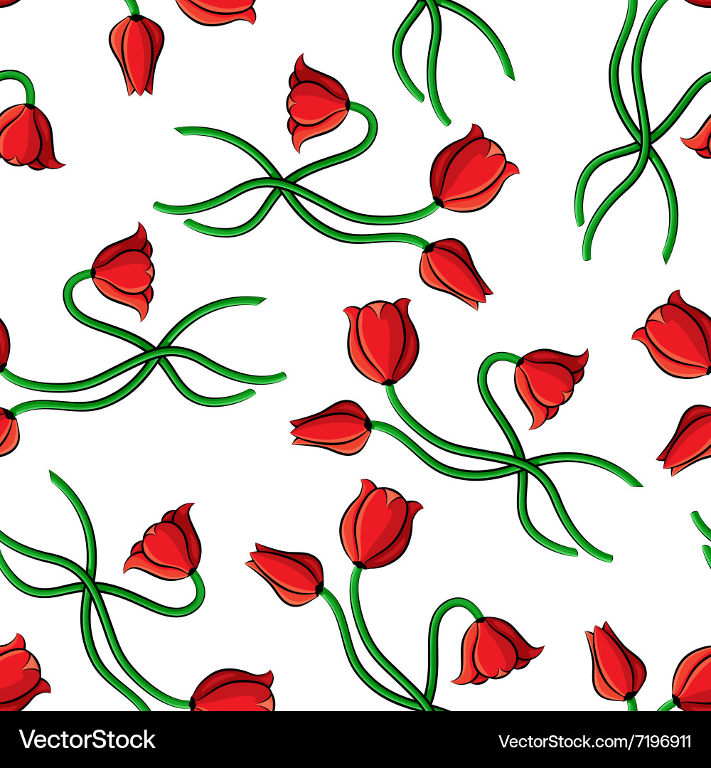 Elegant Tulip Pattern vector image