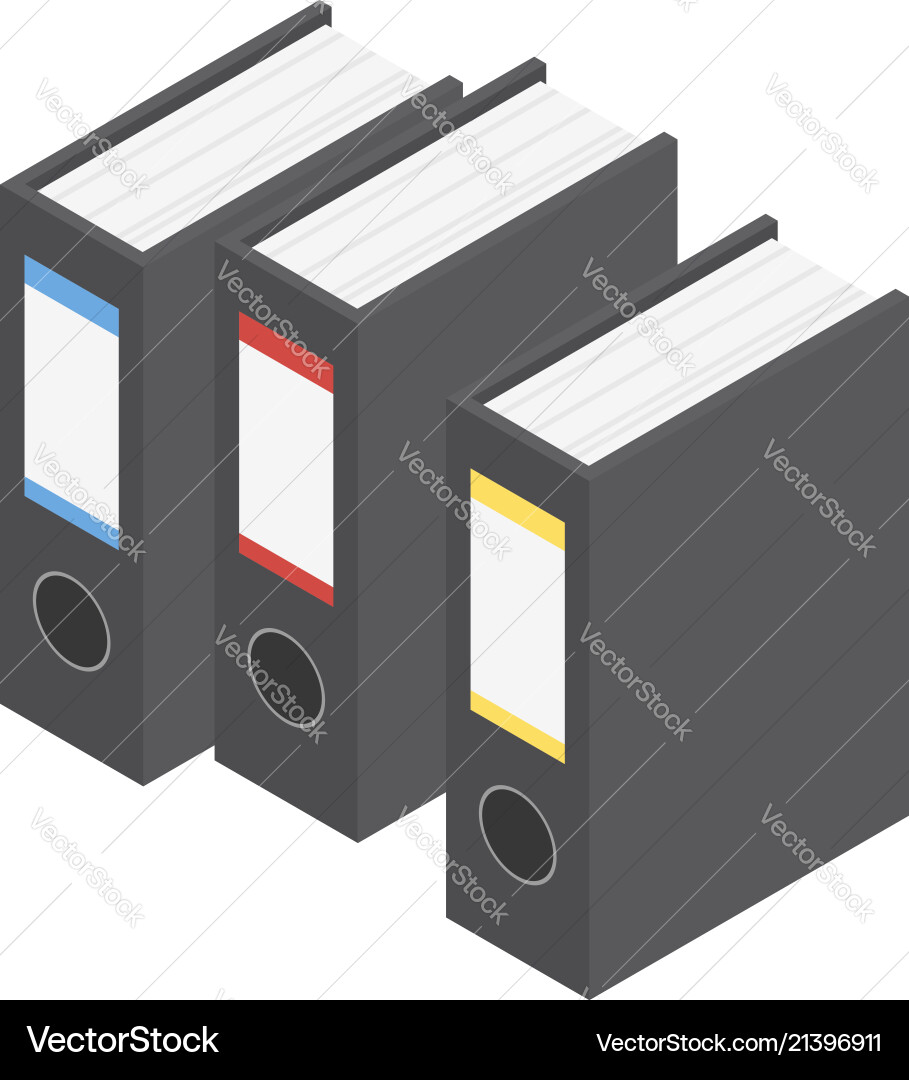 File folder icon isometric style File folder icon isometric style vector image