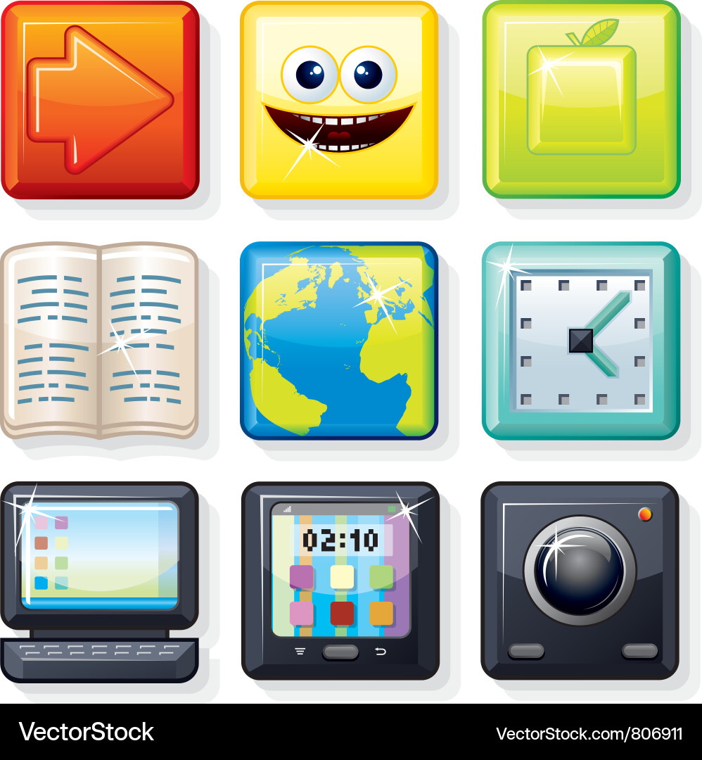 Menu Icons - App Interface vector image