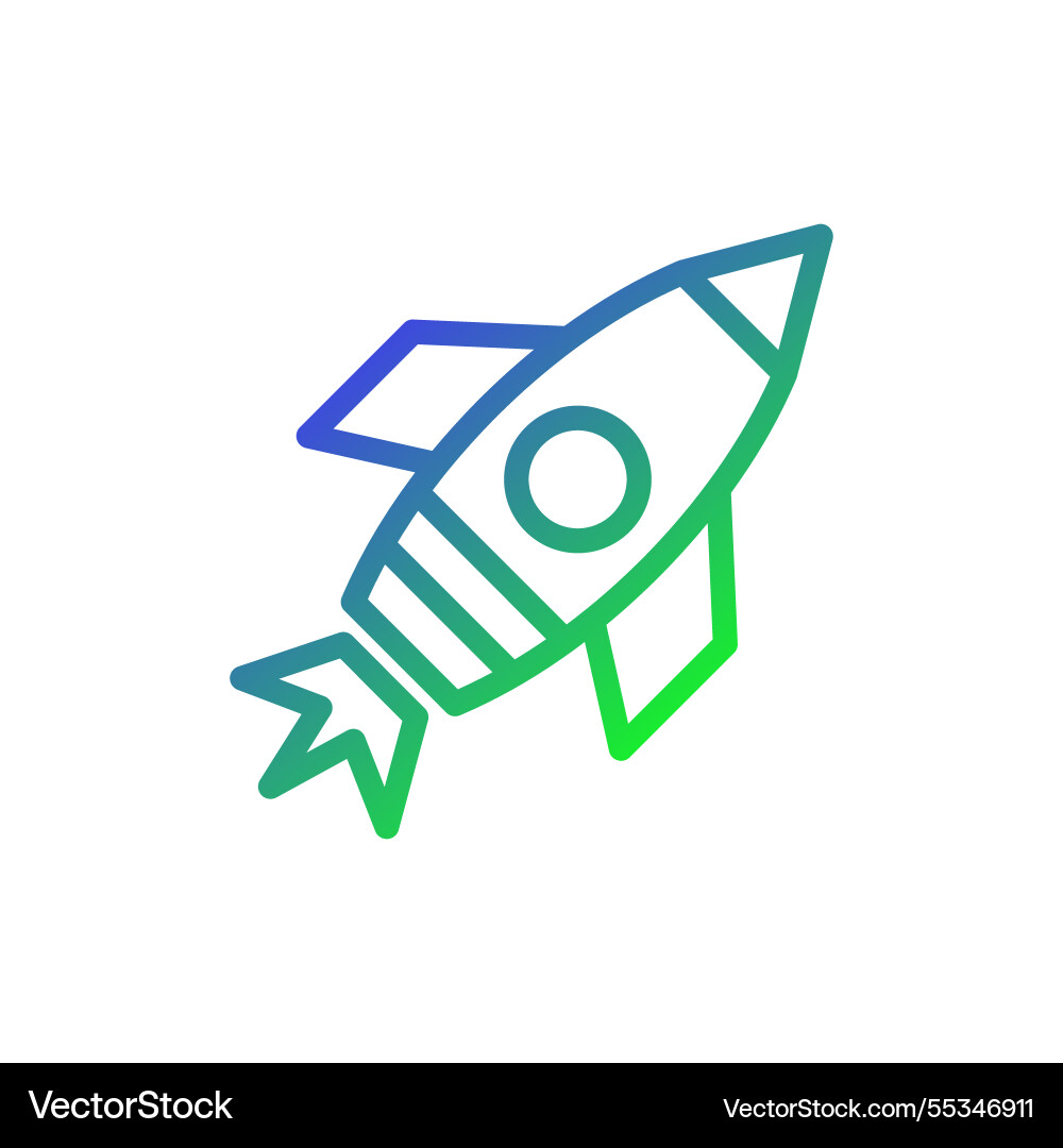 Modern rocket launch icon with gradient color Modern rocket launch icon with gradient color Vector Image