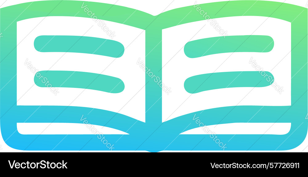 Open book icon with vibrant gradient pages design vector image