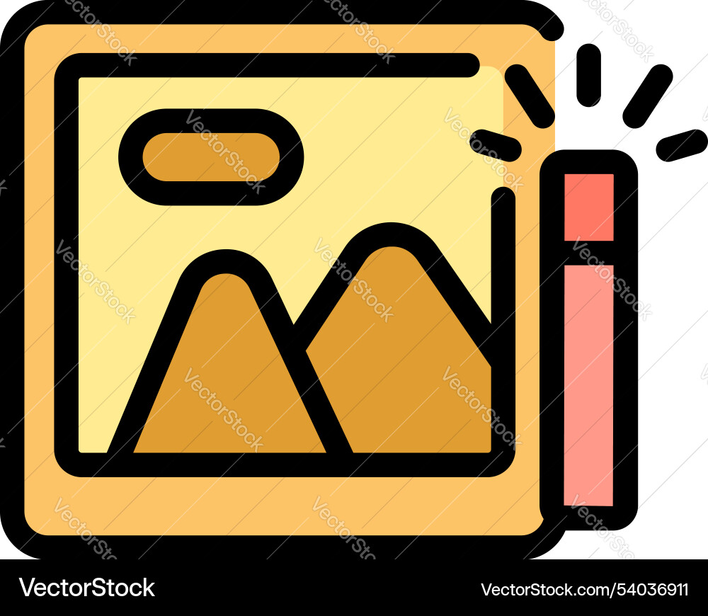 Photo editor cropping image using crop tool icon vector image